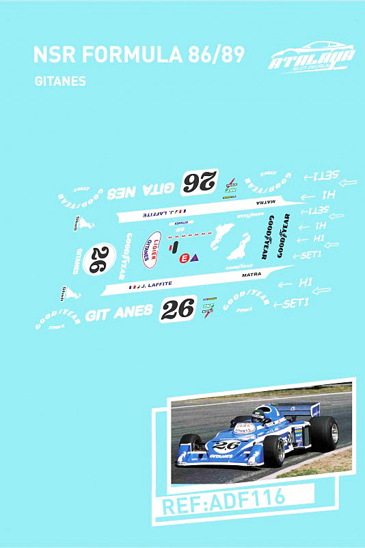 Atalaya Slot Decals NSR FORMULA 86-89 GITANES (ADF116)