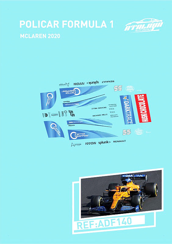 Atalaya Slot Decals POLICAR FORMULA 1 MCLAREN 2020 (ADF140)