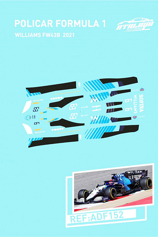 Atalaya Slot Decals POLICAR F1 WILLIAMS FW43B 2021(ADF152)