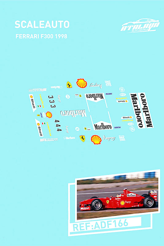 Atalaya Slot Decals ScaleAuto Ferrari F300 1998(ADF166)