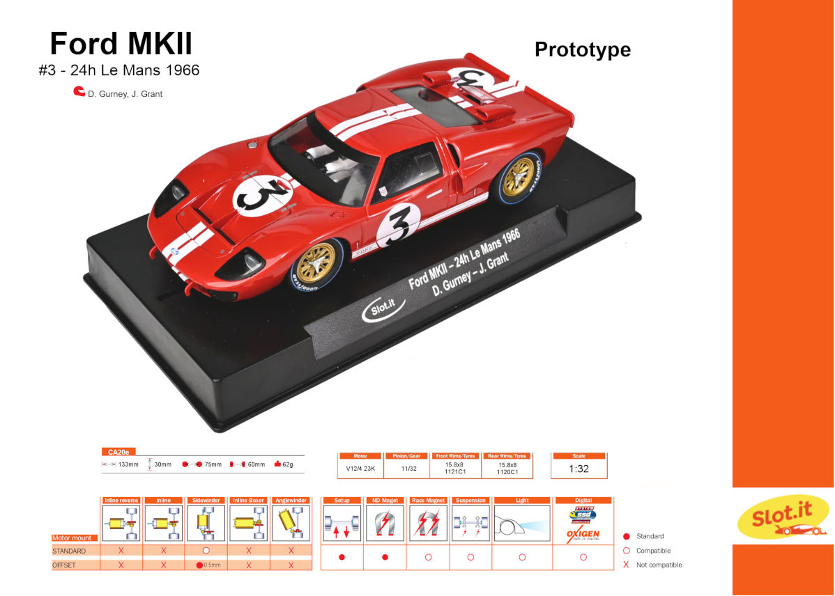 slot.it CA20e Ford MkII 24h Le Mans 1966