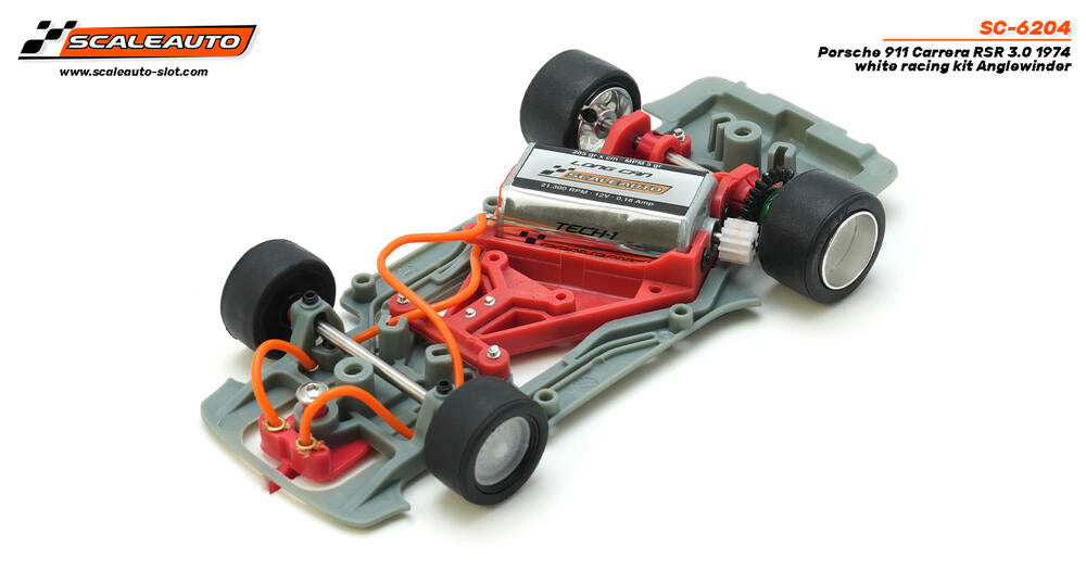 Scaleauto SC-6204 Porsche 911 Carrera RSR 3.0 1974 White Racing Kit Anglewinder