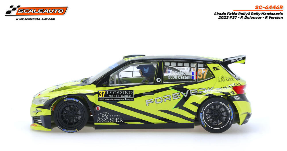 ScaleAuto SC-6446R Skoda Fabia Rally2 Rally Montecarlo 2023 #37 - F. Delecour - R Version
