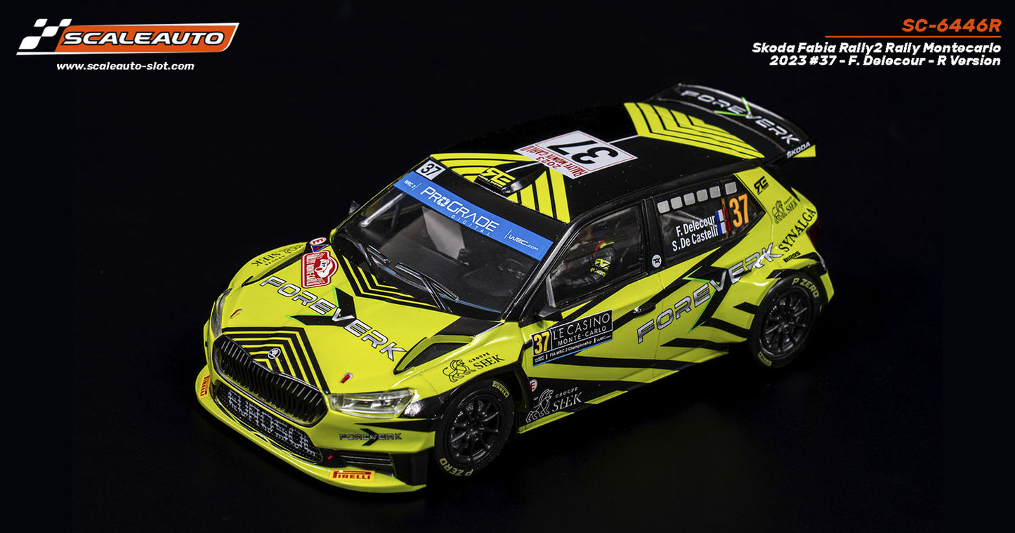ScaleAuto SC-6446R Skoda Fabia Rally2 Rally Montecarlo 2023 #37 - F. Delecour - R Version