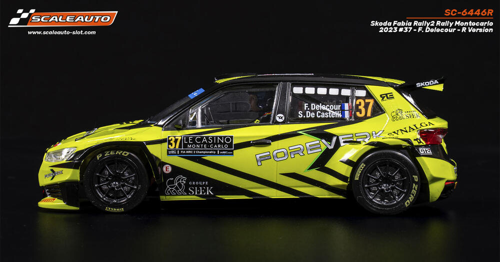 ScaleAuto SC-6446R Skoda Fabia Rally2 Rally Montecarlo 2023 #37 - F. Delecour - R Version