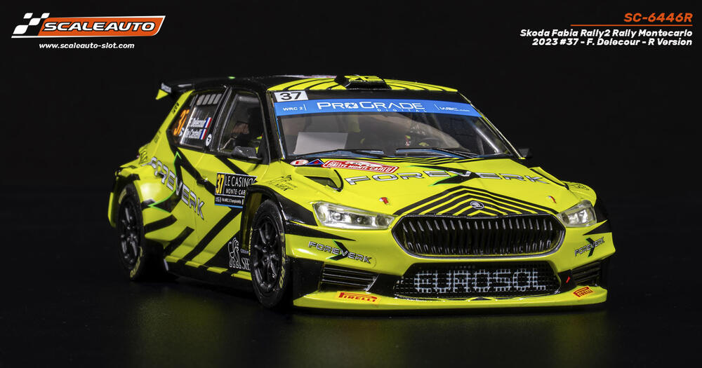 ScaleAuto SC-6446R Skoda Fabia Rally2 Rally Montecarlo 2023 #37 - F. Delecour - R Version