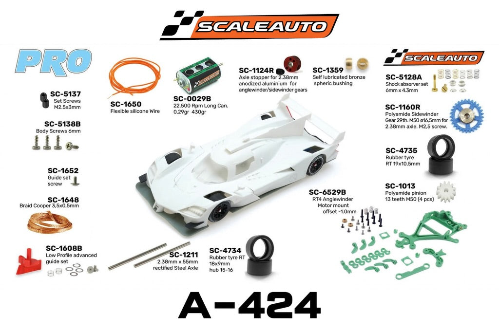 Scaleauto SC-6417R Alpine A-424 LM Hypercar White Racing Kit