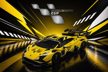 [Pre Order]  ScaleAuto SC-6427c Lamborghini Huracan Supertrofeo Evo2 Cup Version Yellow