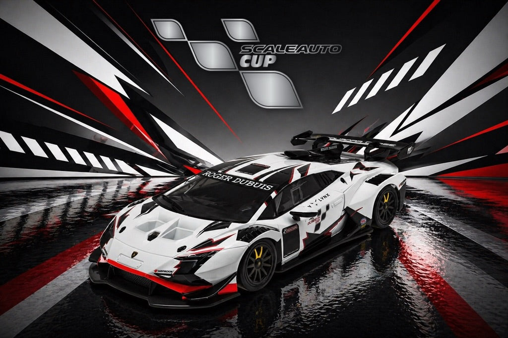 [Pre Order] ScaleAuto SC-6427d Lamborghini Huracan Supertrofeo Evo2 Cup Version white