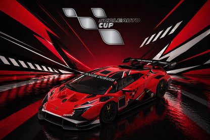 [Pre Order] ScaleAuto SC-6427e Lamborghini Huracan Supertrofeo Evo2 Cup Version Red