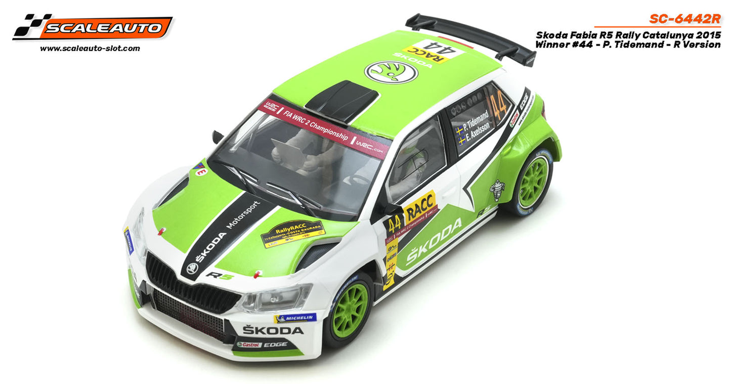 [Pre Order]  ScaleAuto SC-6442R Skoda Fabia R5 Rally Catalunya 2015 Winner #44 - P. Tidemand