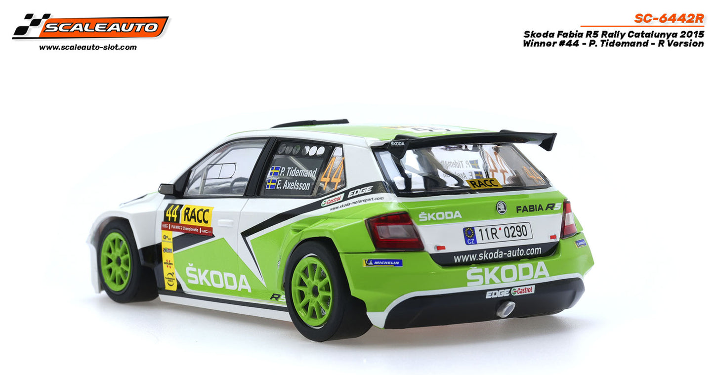 [Pre Order]  ScaleAuto SC-6442R Skoda Fabia R5 Rally Catalunya 2015 Winner #44 - P. Tidemand