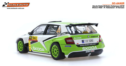 [Pre Order]  ScaleAuto SC-6442R Skoda Fabia R5 Rally Catalunya 2015 Winner #44 - P. Tidemand