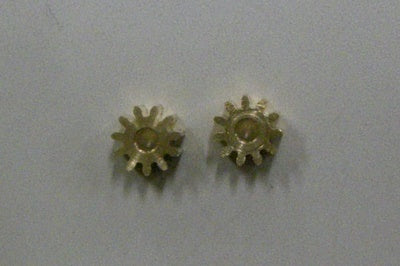 Brass pinions 10 teeth Ø6.5mm (2x) (PS10)