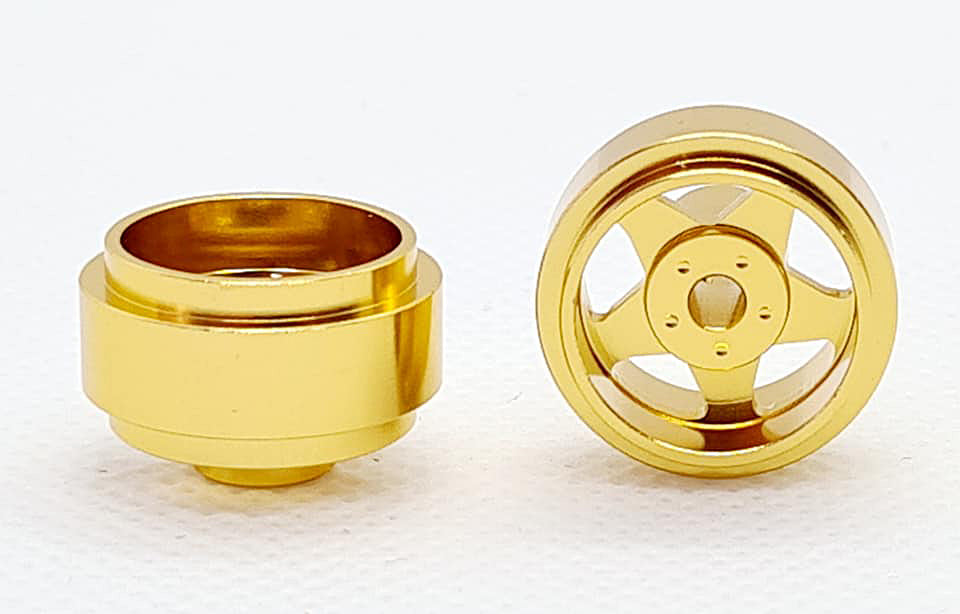 Staffs Slot 5 Spoke Gold Alloy Wheels 15.8 x 8.5mm (STAFFS14)